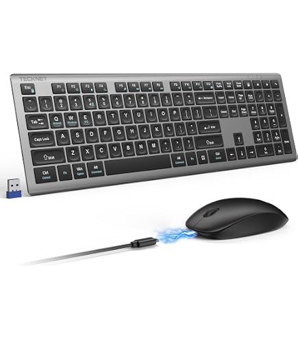 Amazon.com: Arteck 2.4G Wireless Keyboard and Mouse Combo Ultra